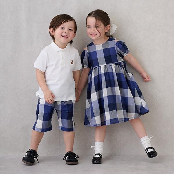 肩部鏤空格紋連衣裙