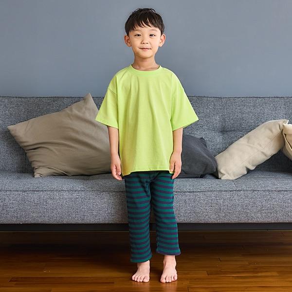 防汙條紋羅紋七分打底褲