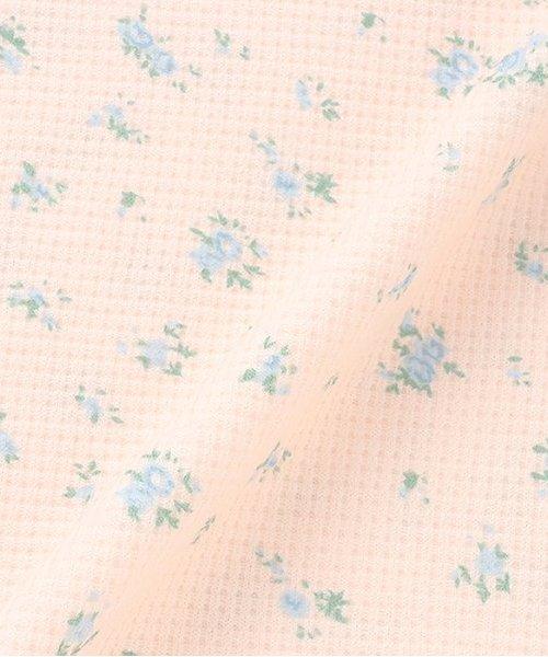 小花圖案華夫格短袖T恤【韓國時尚】