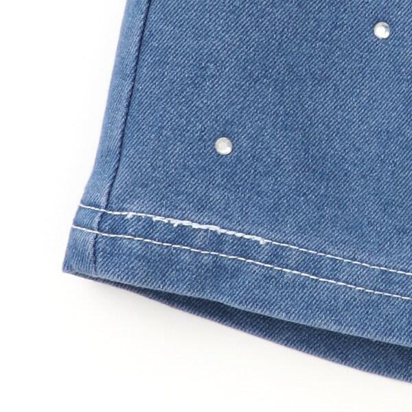 蝴蝶結刺繡鑲鑽短褲