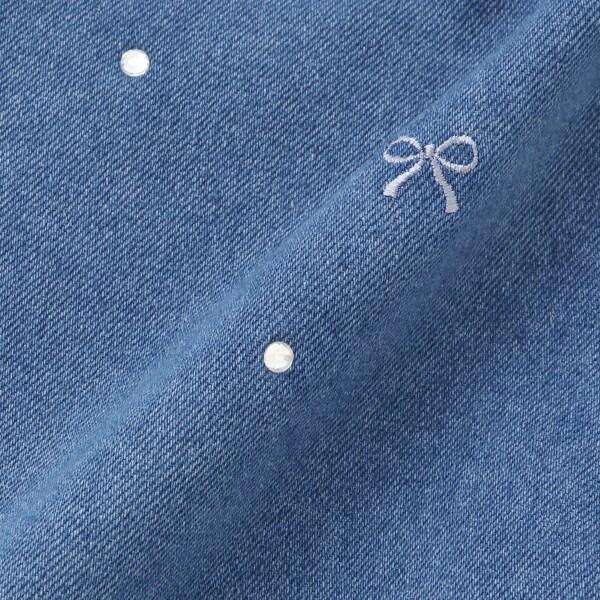 蝴蝶結刺繡鑲鑽短褲