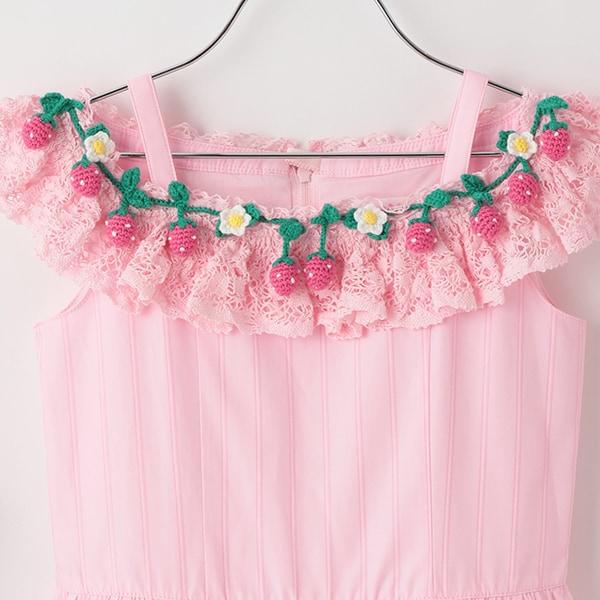 草莓刺繡連衣裙
