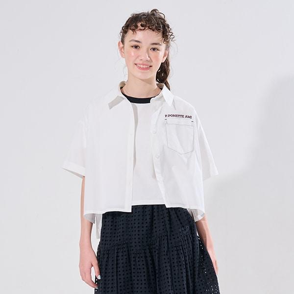 【AMI】背部圖案襯衫×T恤套裝