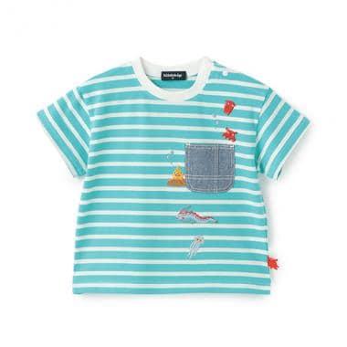 【人氣商品再次到貨】深海刺繡條紋短袖T恤