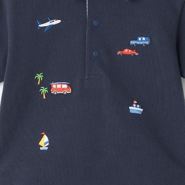 交通工具刺繡短袖POLO衫