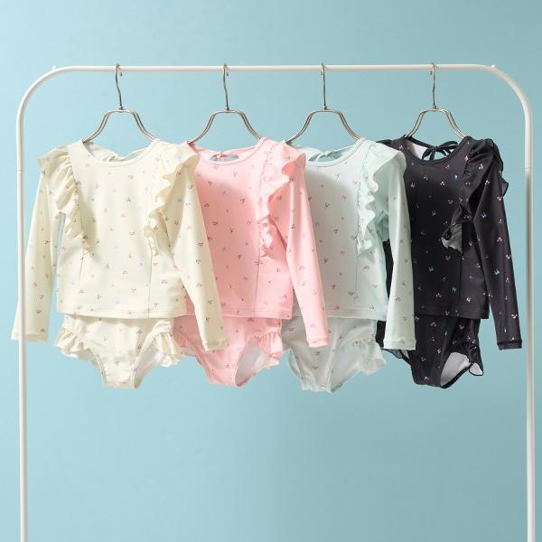 【SWIM】【UV加工】花卉圖案荷葉邊防曬衣&褲裝套裝