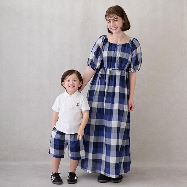 肩部鏤空格紋連衣裙