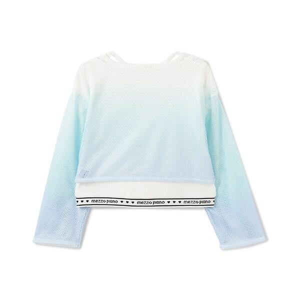 漸變網紗疊穿短袖T恤套裝