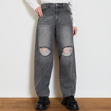 【LTXC】桶形破洞牛仔褲