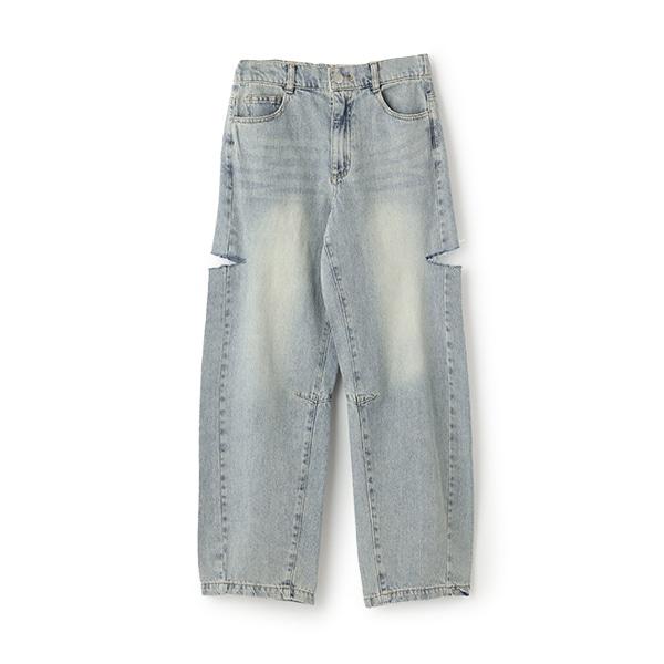 【LTXC】桶形破洞牛仔褲