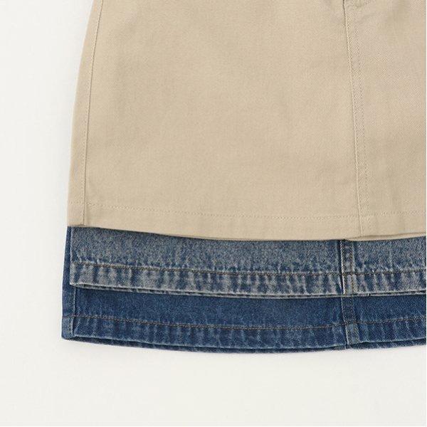 【基礎款】【GOODPRICE】牛仔斜紋臺形裙褲