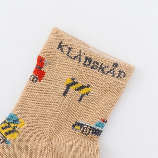 工程車輛圖案短襪