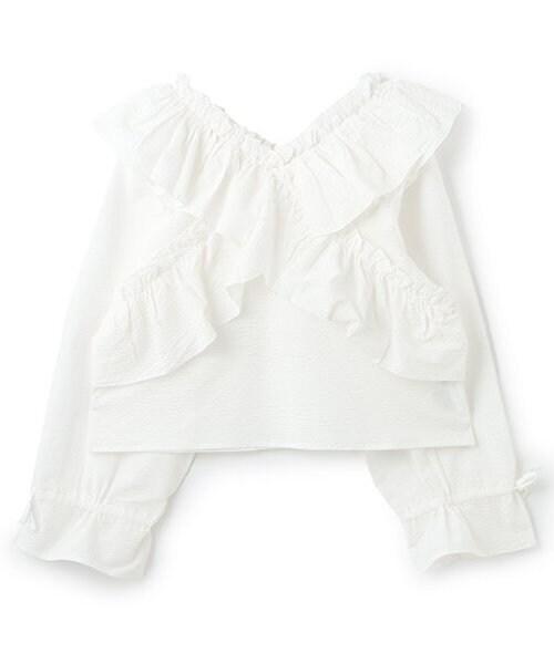 交叉荷葉邊襯衫【韓國時尚】