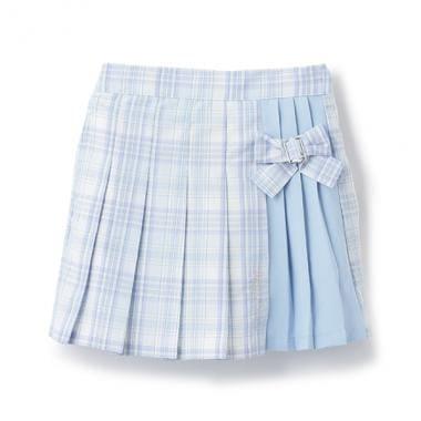 【人氣商品】【直營店無售】格紋拼接百褶裙褲