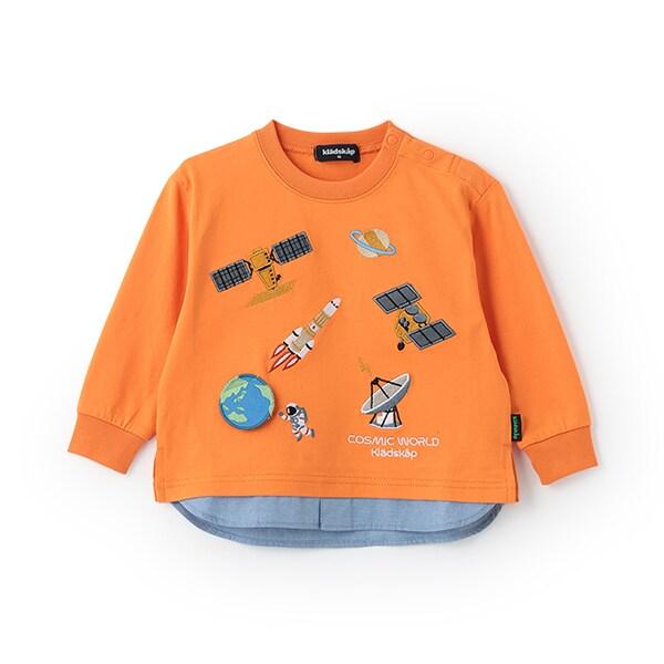 拼接下襬長袖T恤【JAXA LABEL】