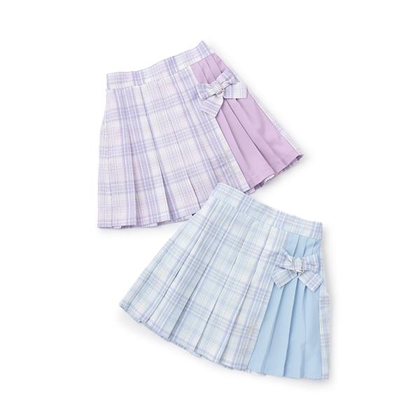 【人氣商品】【直營店無售】格紋拼接百褶裙褲