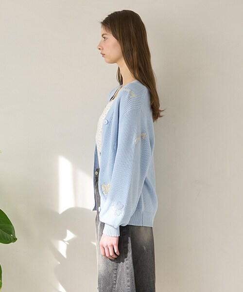 圖案刺繡開衫【韓國時尚】