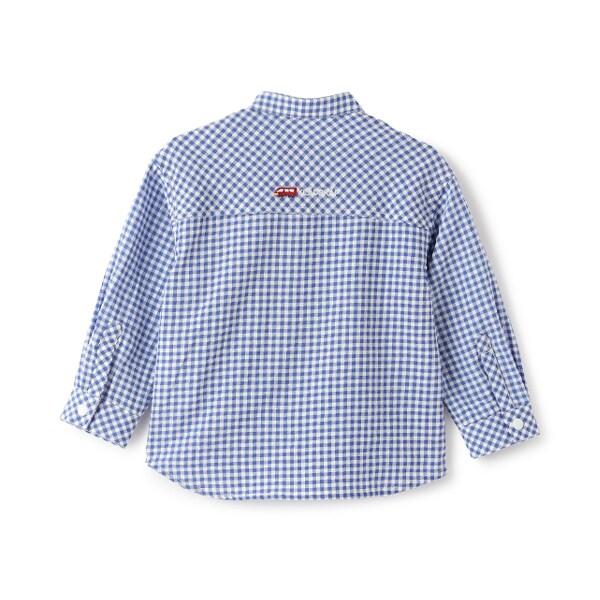 電車圖案立領長袖襯衫