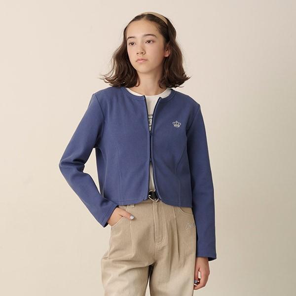 無領拉鍊開衫T恤套裝