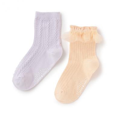 荷葉邊浮雕船襪2雙裝