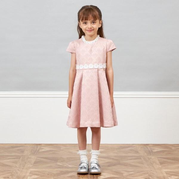 KP花卉提花短袖連衣裙(110~130)