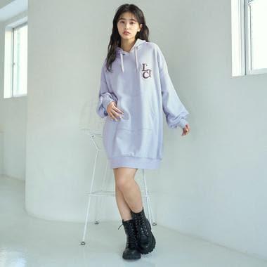 【GOODPRICE】毛圈繡連帽衛衣裙