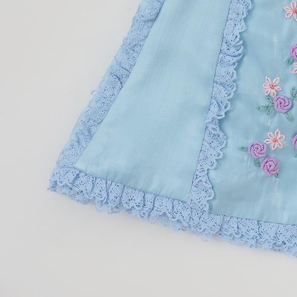 針織開衫&花卉刺繡連衣裙套裝