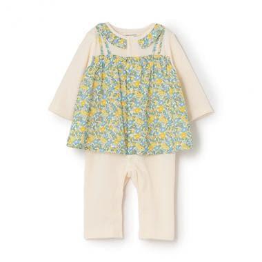 小花圖案疊穿連體衣