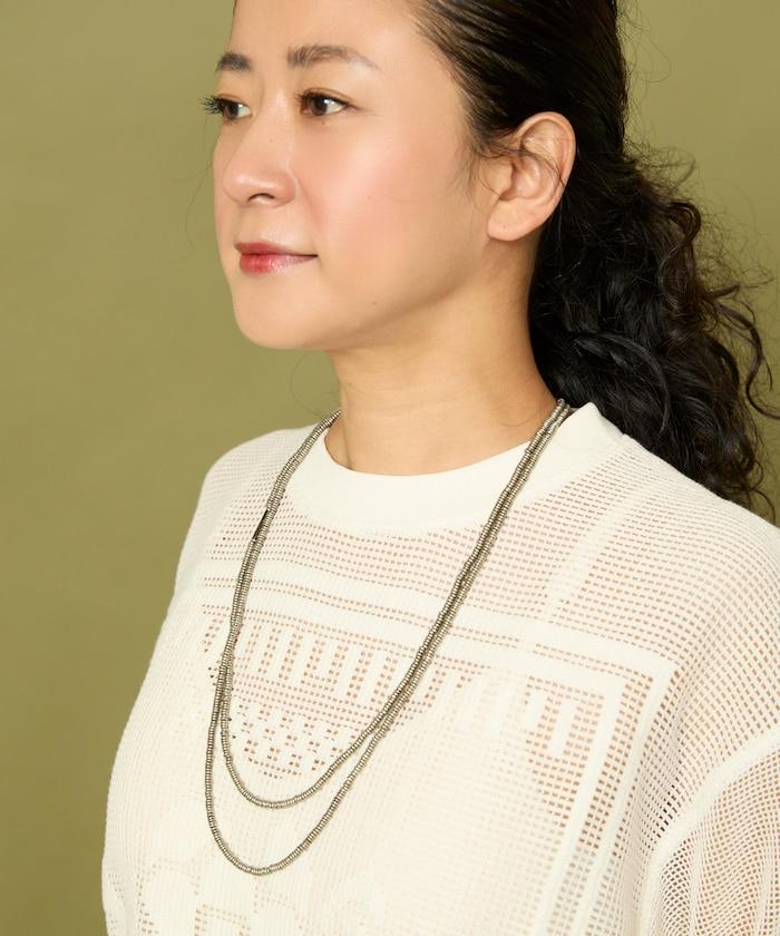 圓盤形 金屬 珠子 長款 項鍊 140厘米