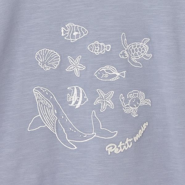 【接觸冷感】海洋刺繡短袖T恤(青少年款)
