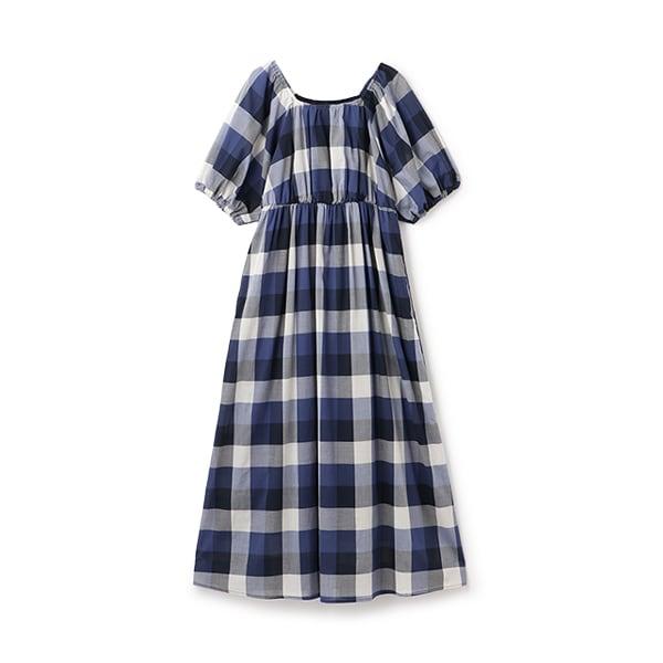 肩部鏤空格紋連衣裙