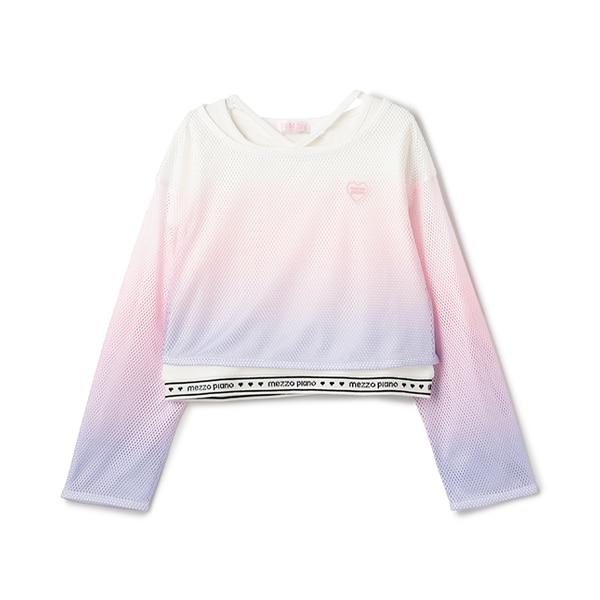 漸變網紗疊穿短袖T恤套裝