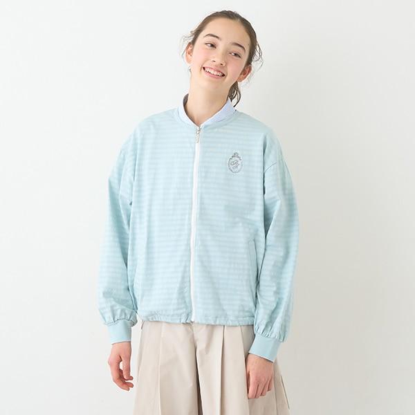 【防紫外線】透視條紋拉鍊連帽衫