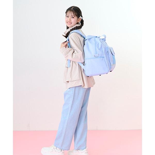 【Nico☆Petit刊載】繫帶貼花修飾美腿寬鬆直筒牛仔褲