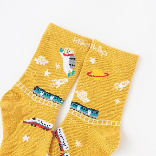 宇宙電車圖案中筒襪