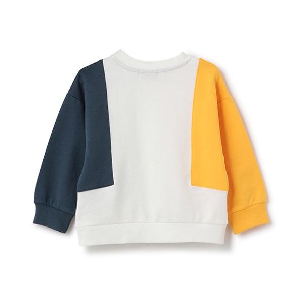 迷你毛圈拼色圓領衫