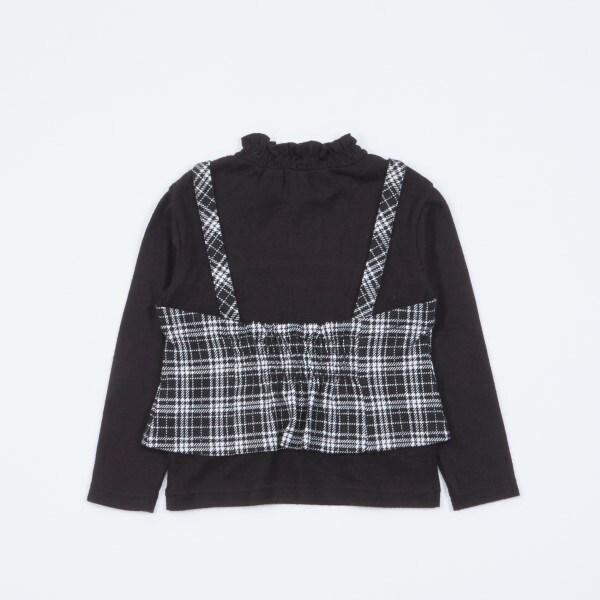 KP格紋吊帶拼接T恤(110~140)