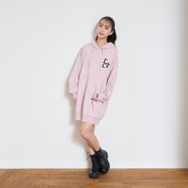 【GOODPRICE】毛圈繡連帽衛衣裙
