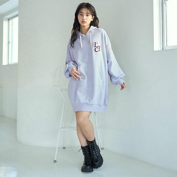【GOODPRICE】毛圈繡連帽衛衣裙
