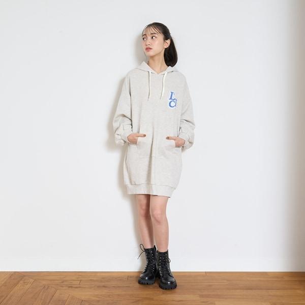 【GOODPRICE】毛圈繡連帽衛衣裙