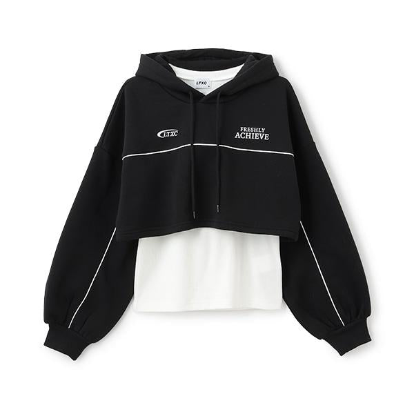 【LTXC】加絨短款連帽衛衣內搭套裝