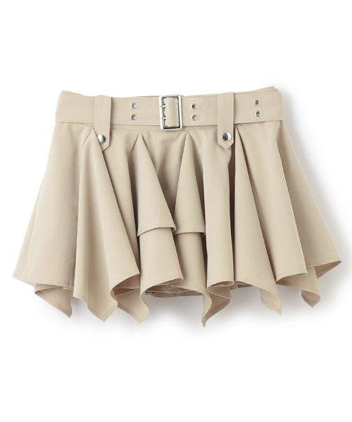 下襬帶扣迷你裙【韓國時尚】