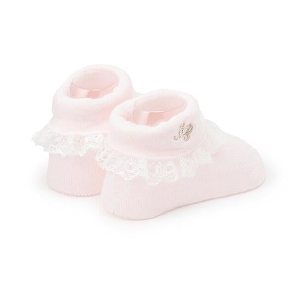 蕾絲字母刺繡襪