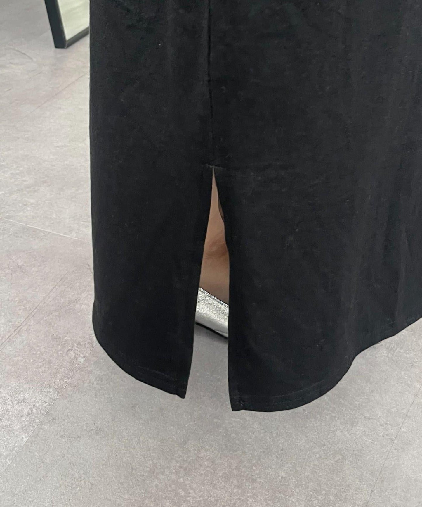 斜紋飾邊對接連衣裙