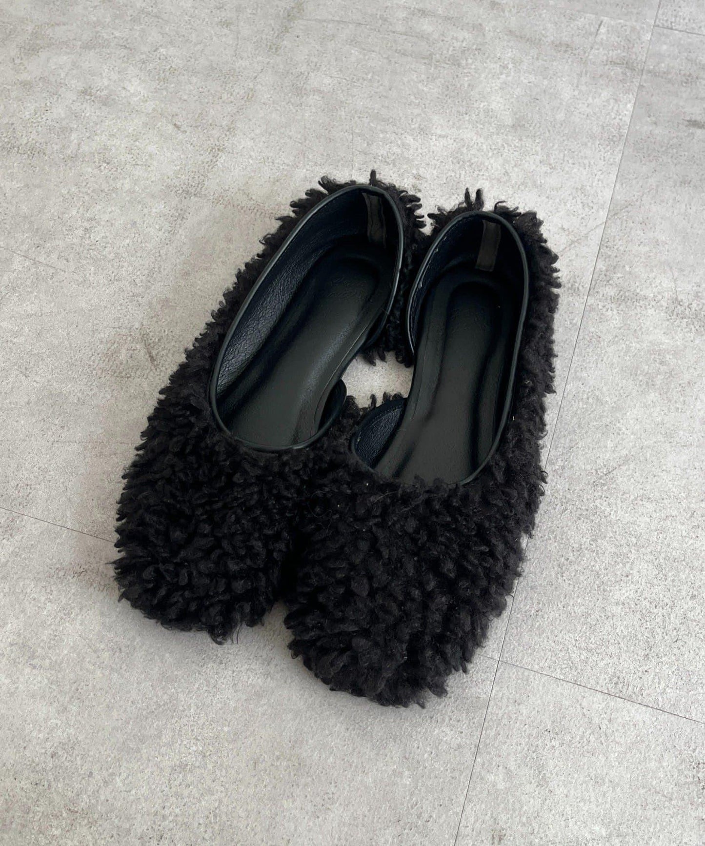 側開口羊毛平底鞋