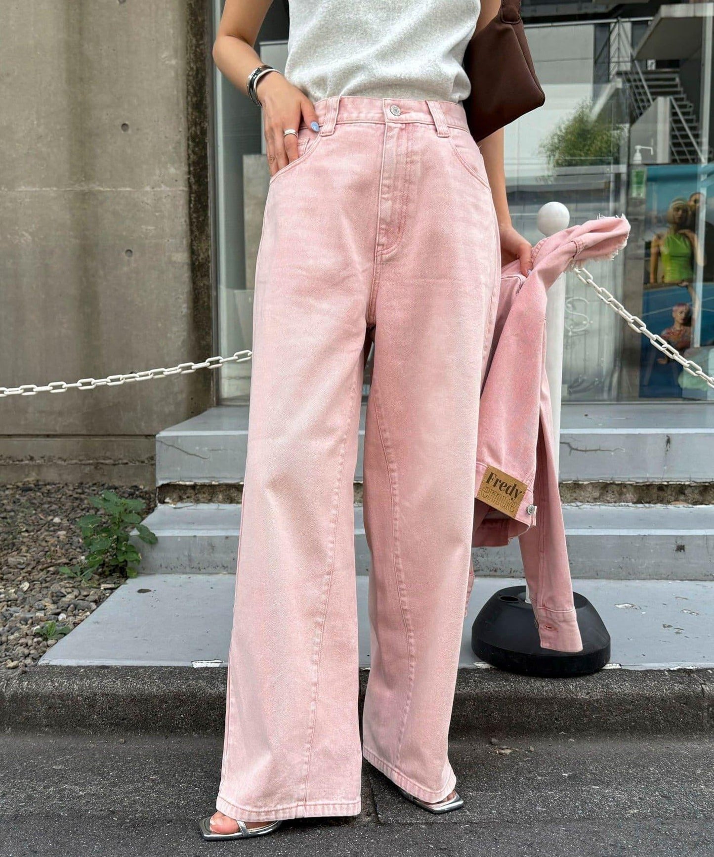 カラーストレートデニムパンツ
