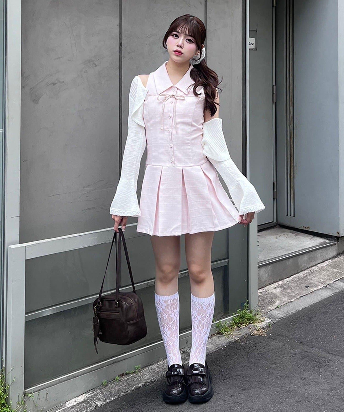 【完売カラー再販売】YUI企画 ノースリーブシャツミニワンピース