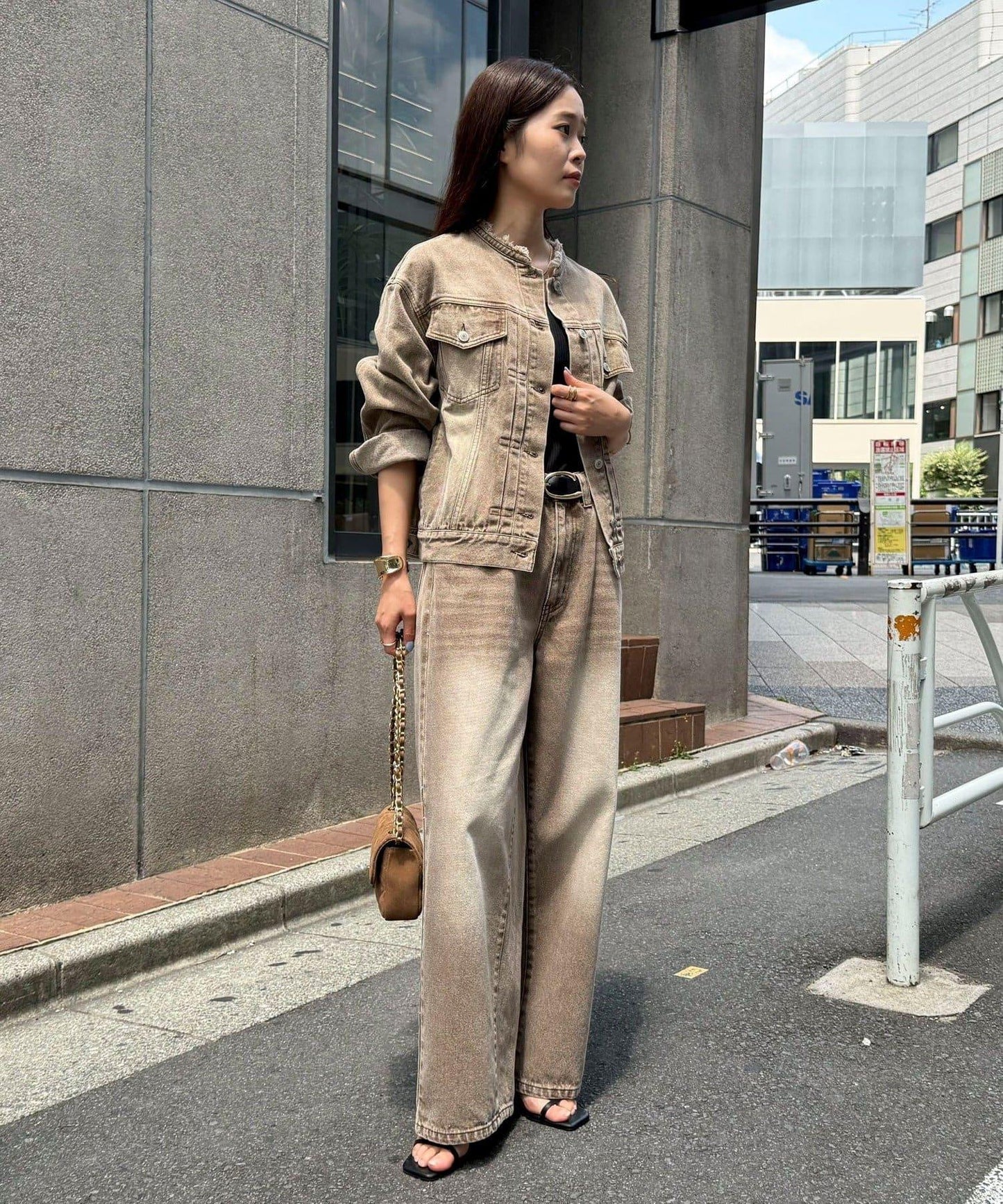 カラーストレートデニムパンツ
