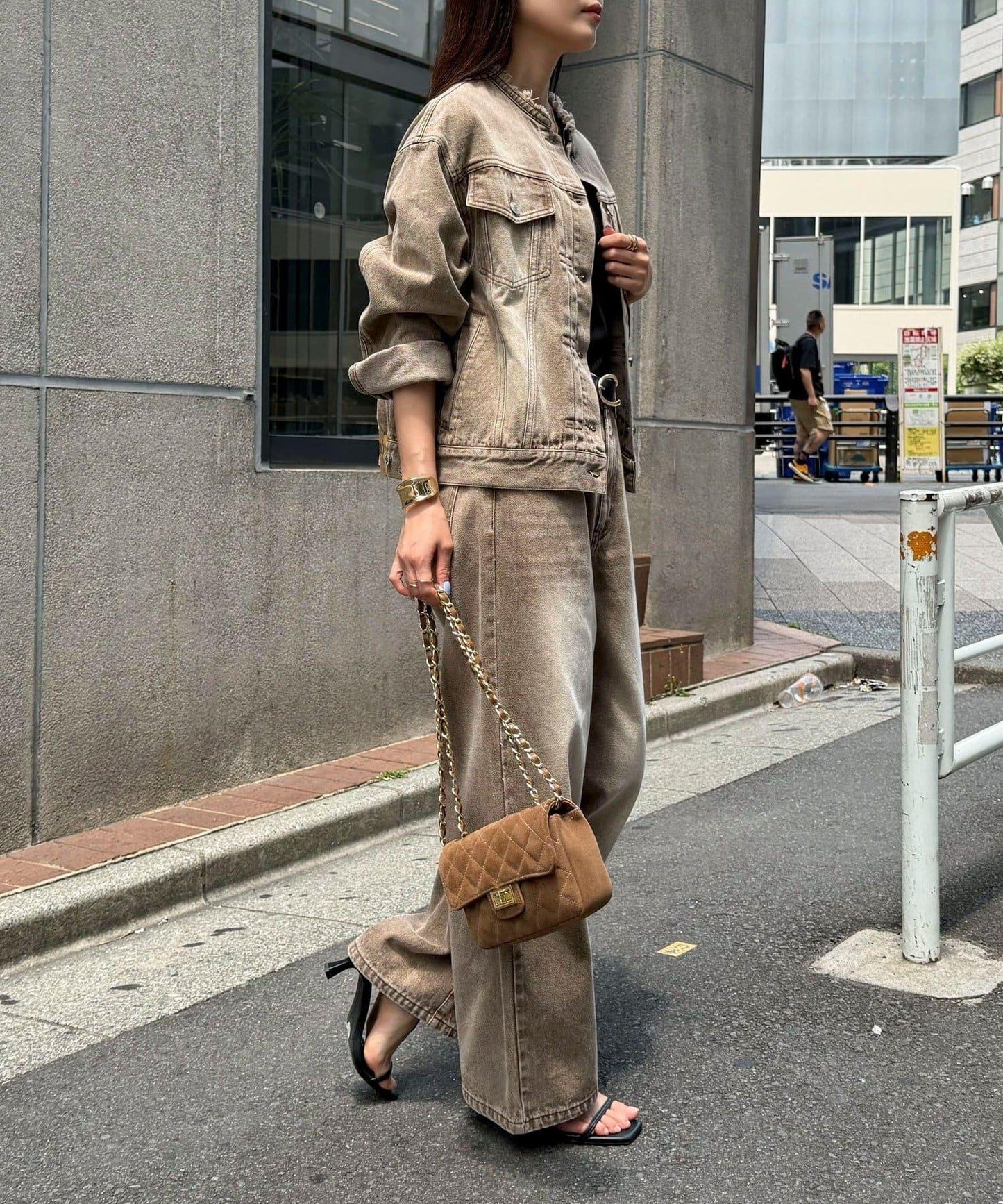 カラーストレートデニムパンツ