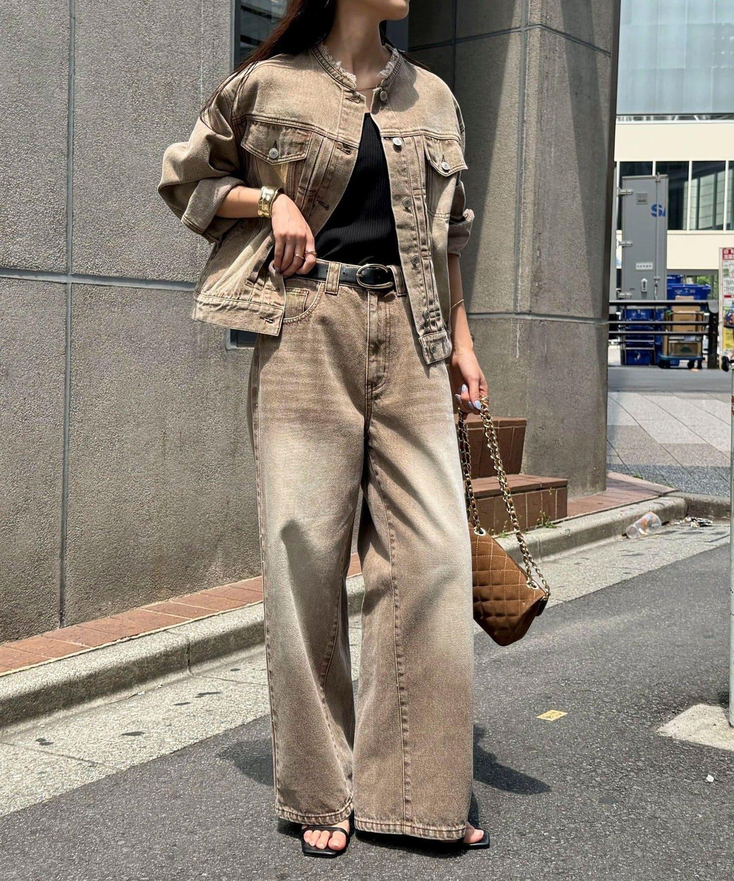 カラーストレートデニムパンツ